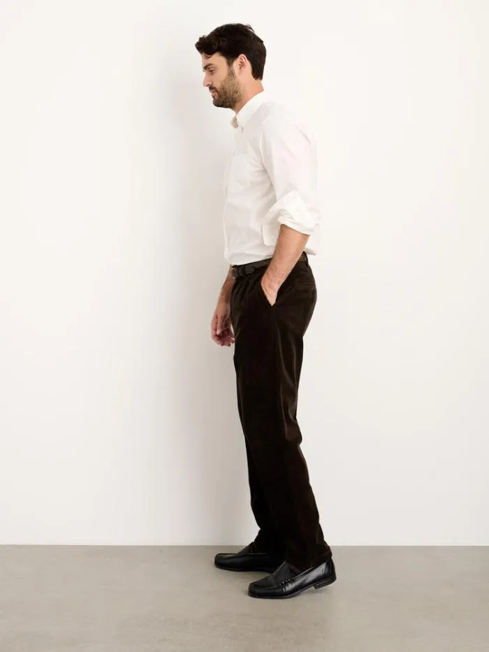 Alex Mill Pants Standard Pleated Pant In Corduroy Long Inseam Chocolate 8211 Men