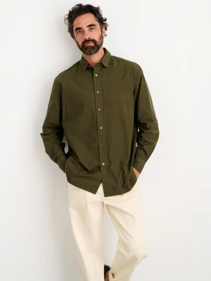 Alex Mill Shirts Easy Shirt In Paper Poplin Military Olive 8211 Men