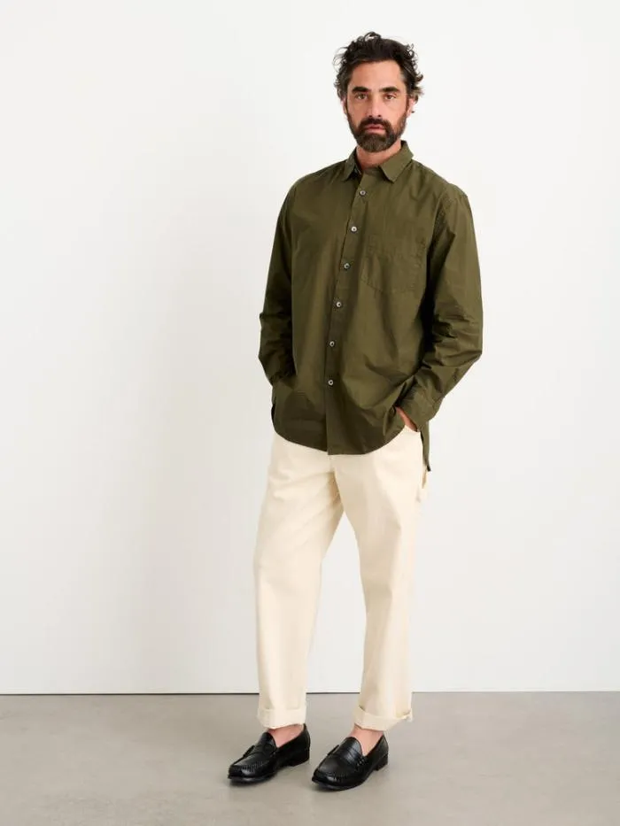 Alex Mill Shirts Easy Shirt In Paper Poplin Military Olive 8211 Men