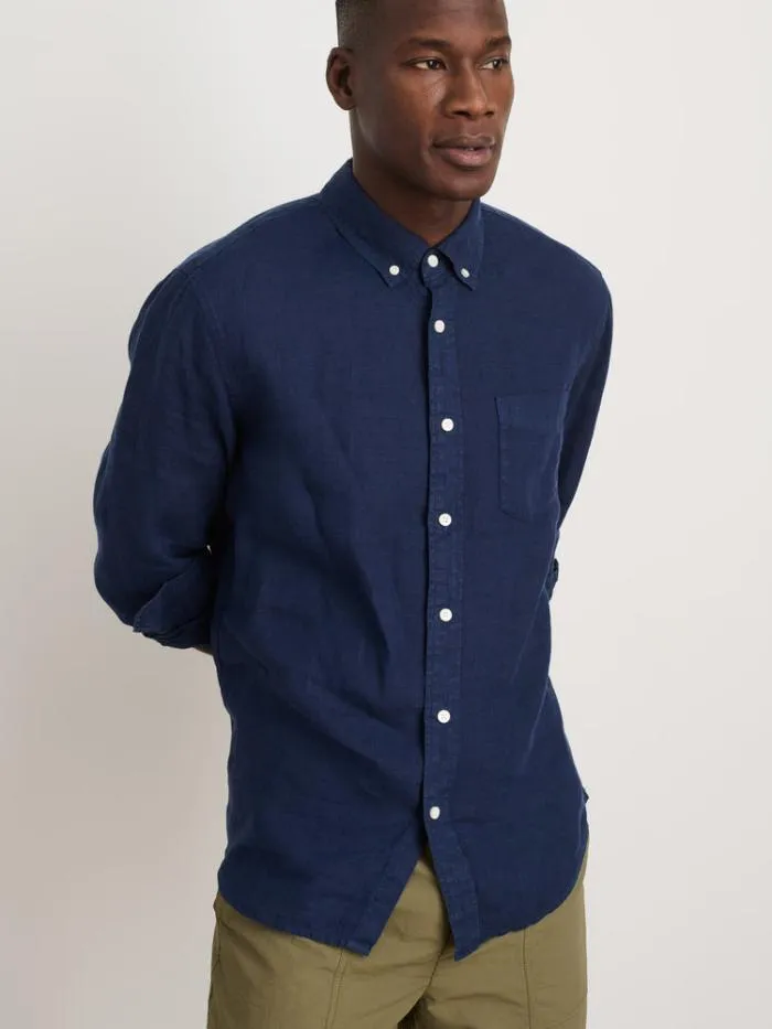 Alex Mill Shirts Mill Shirt In Linen Navy 8211 Men