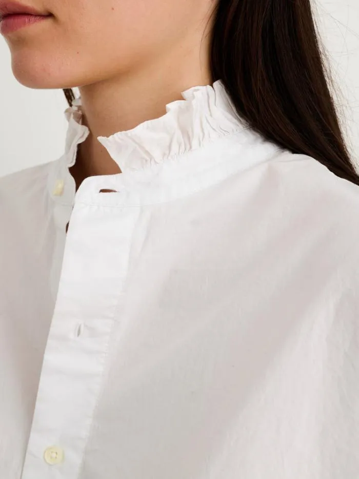 Alex Mill Shirts Tops Easy Ruffle Shirt In Paper Poplin White 8211 Women