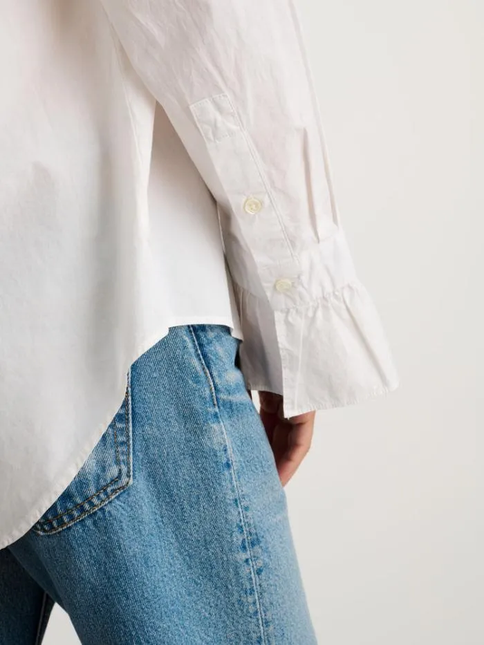 Alex Mill Shirts Tops Easy Ruffle Shirt In Paper Poplin White 8211 Women