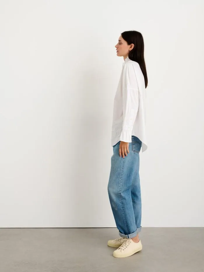 Alex Mill Shirts Tops Easy Ruffle Shirt In Paper Poplin White 8211 Women