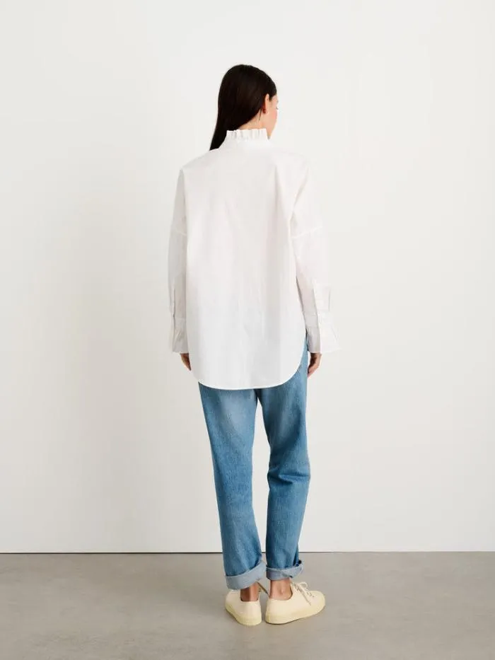 Alex Mill Shirts Tops Easy Ruffle Shirt In Paper Poplin White 8211 Women