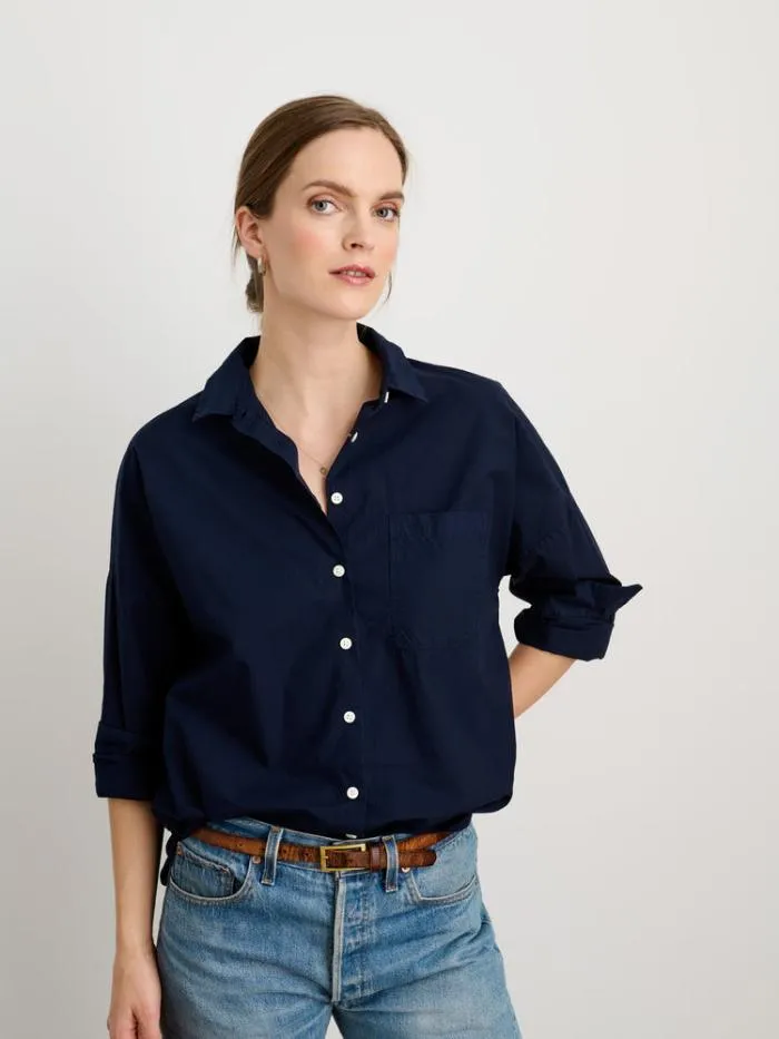 Alex Mill Shirts Tops Jo Shirt In Paper Poplin Dark Navy 8211 Women