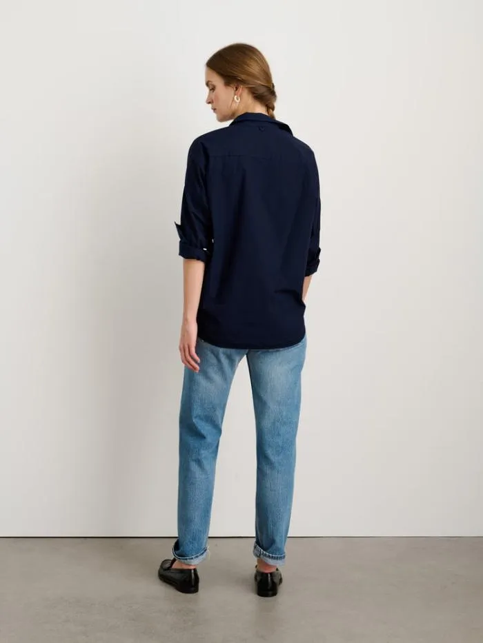 Alex Mill Shirts Tops Jo Shirt In Paper Poplin Dark Navy 8211 Women