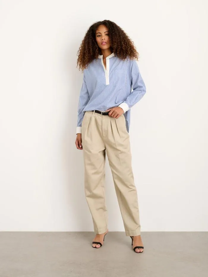 Alex Mill Shirts Tops Jo Striped Popover Shirt In Cotton Navy 8211 Women
