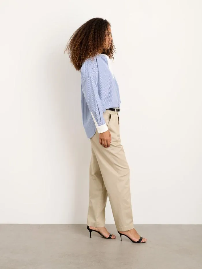 Alex Mill Shirts Tops Jo Striped Popover Shirt In Cotton Navy 8211 Women