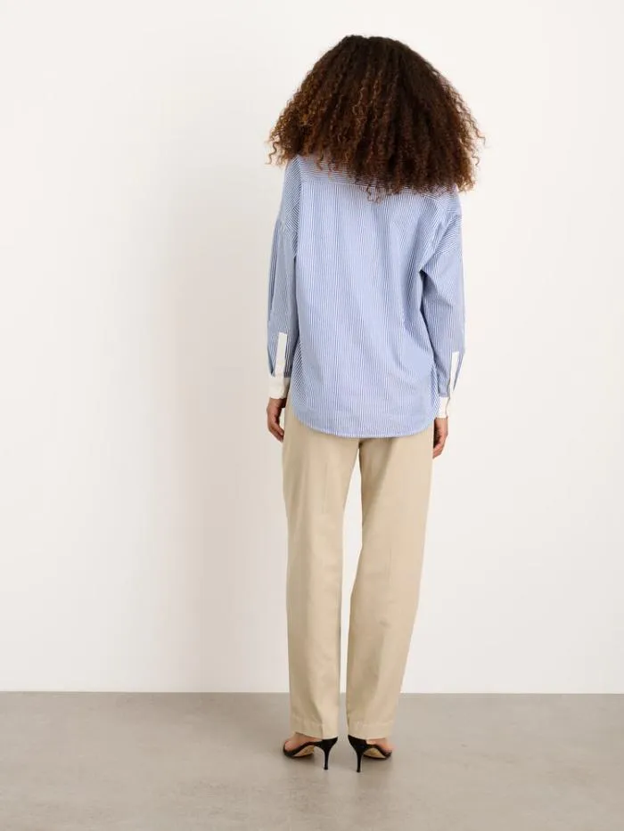 Alex Mill Shirts Tops Jo Striped Popover Shirt In Cotton Navy 8211 Women
