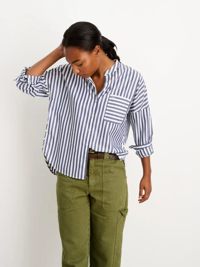 Alex Mill Shirts Tops Jo Striped Shirt In Cotton Navywhite 8211 Women