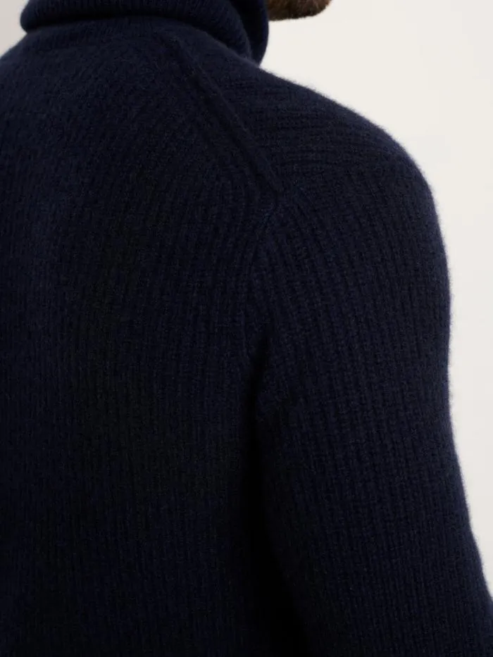 Alex Mill Sweaters Sweatshirts Judd Ribbed Turtleneck In Washed Cashmere Navy 8211 Men