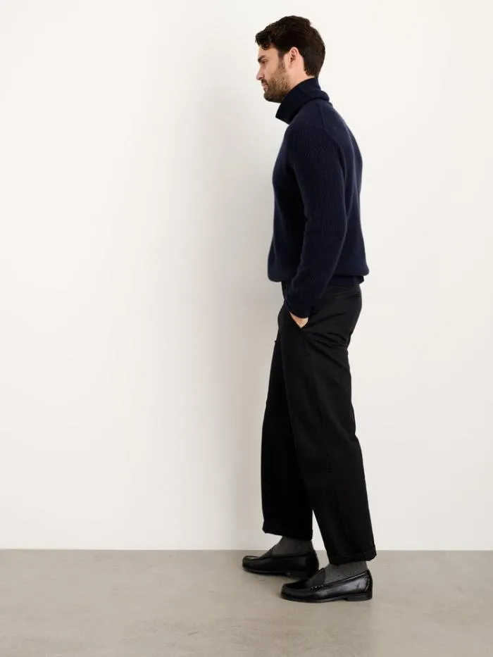 Alex Mill Sweaters Sweatshirts Judd Ribbed Turtleneck In Washed Cashmere Navy 8211 Men