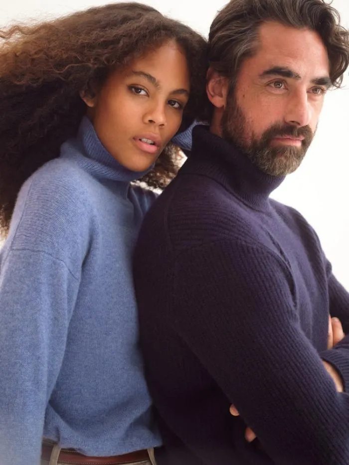Alex Mill Sweaters Sweatshirts Judd Ribbed Turtleneck In Washed Cashmere Navy 8211 Men