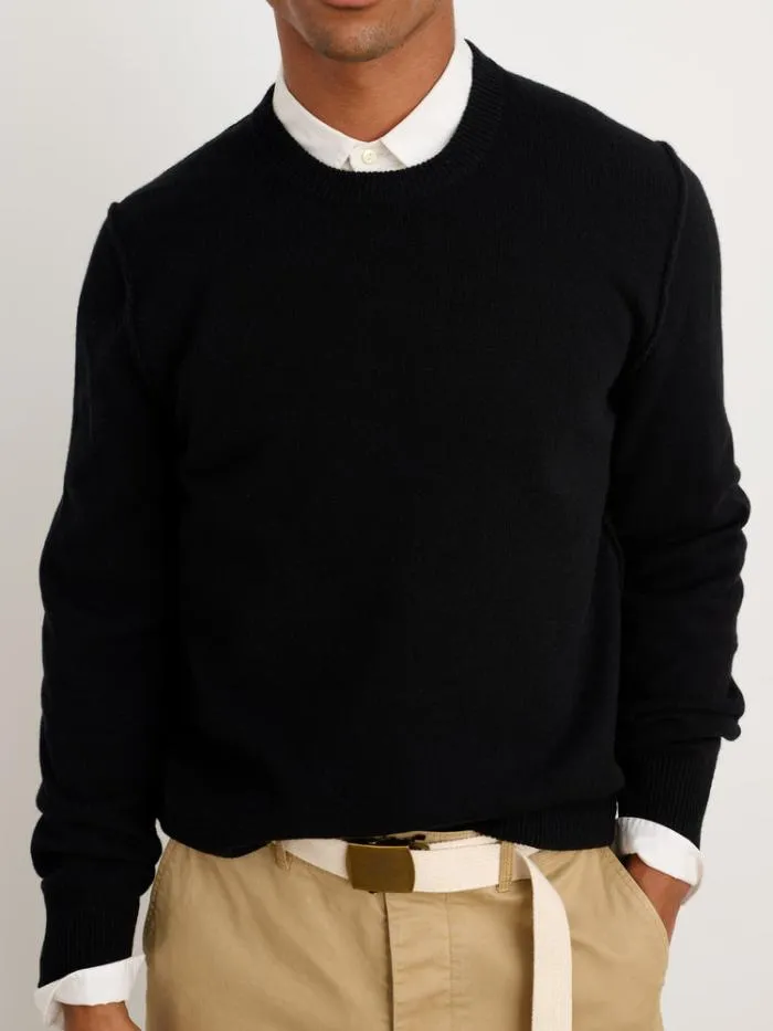 Alex Mill Sweaters Sweatshirts Reverse Seam Sweater In Superfine Merino Wool Black 8211 Men