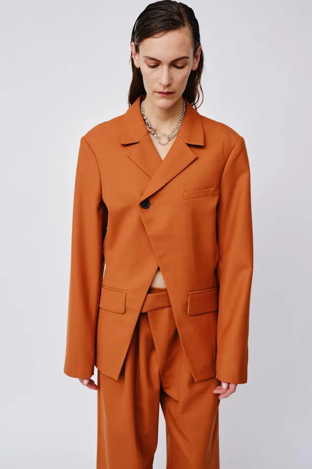 Alora C 8211 Leather Brown Women Won Hundred Coats Jackets and Blazers