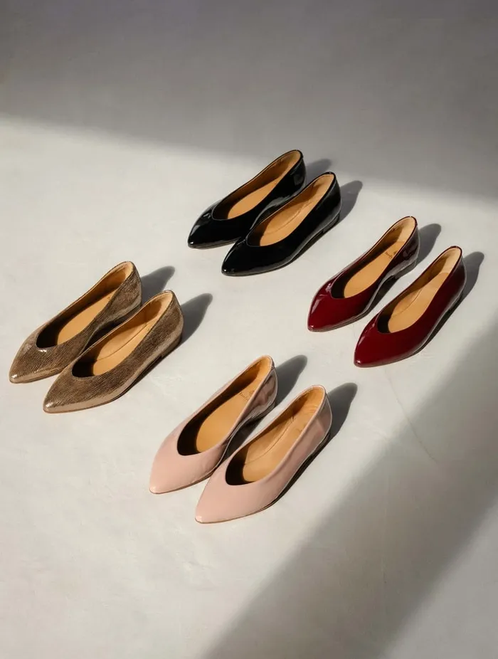 Alyssa Lacquered Black Women Bobbies Ballet Flats Alyssa Lacquered Black Women Bobbies Ballet Flats