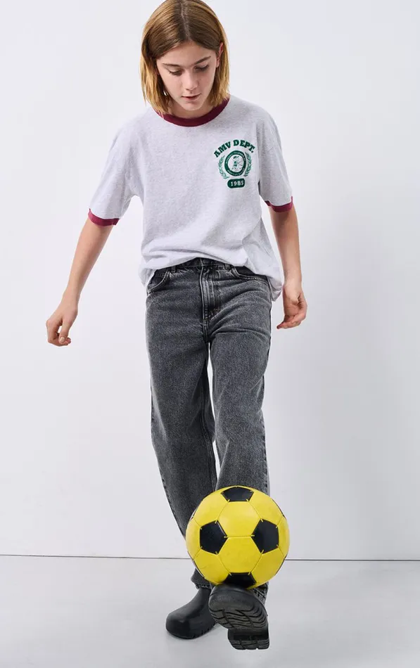 American Vintage Jeans Kids Straight Jeans Yopday Grey Salt And Pepper