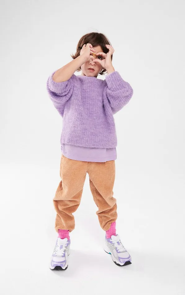 American Vintage Jumpers and Cardigans Kids Jumper East Melange Parme American Vintage Jumpers and Cardigans Kids Jumper East Melange Parme
