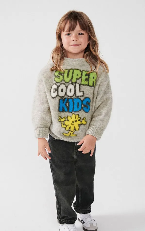 American Vintage Jumpers and Cardigans Kids Jumper Vitow Melange Light Grey