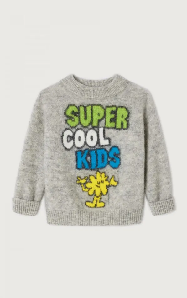 American Vintage Jumpers and Cardigans Kids Jumper Vitow Melange Light Grey
