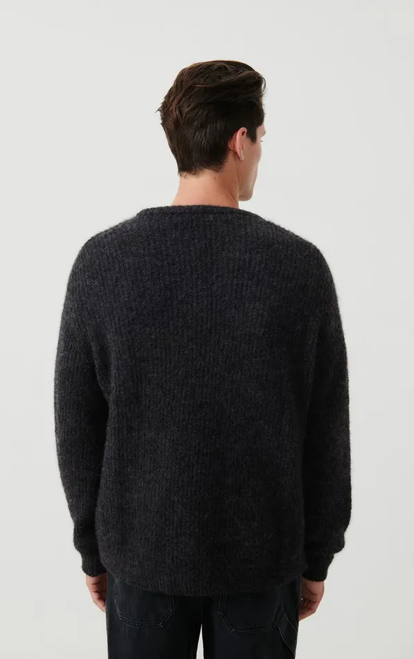 American Vintage Jumpers and Cardigans Men Jumper East Melange Charcoal American Vintage Jumpers and Cardigans Men Jumper East Melange Charcoal