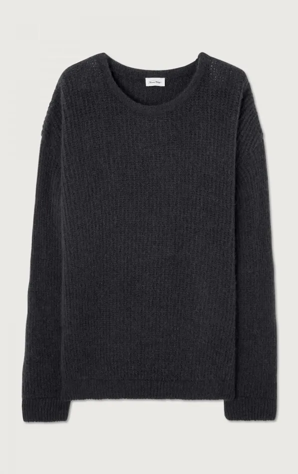 American Vintage Jumpers and Cardigans Men Jumper East Melange Charcoal American Vintage Jumpers and Cardigans Men Jumper East Melange Charcoal