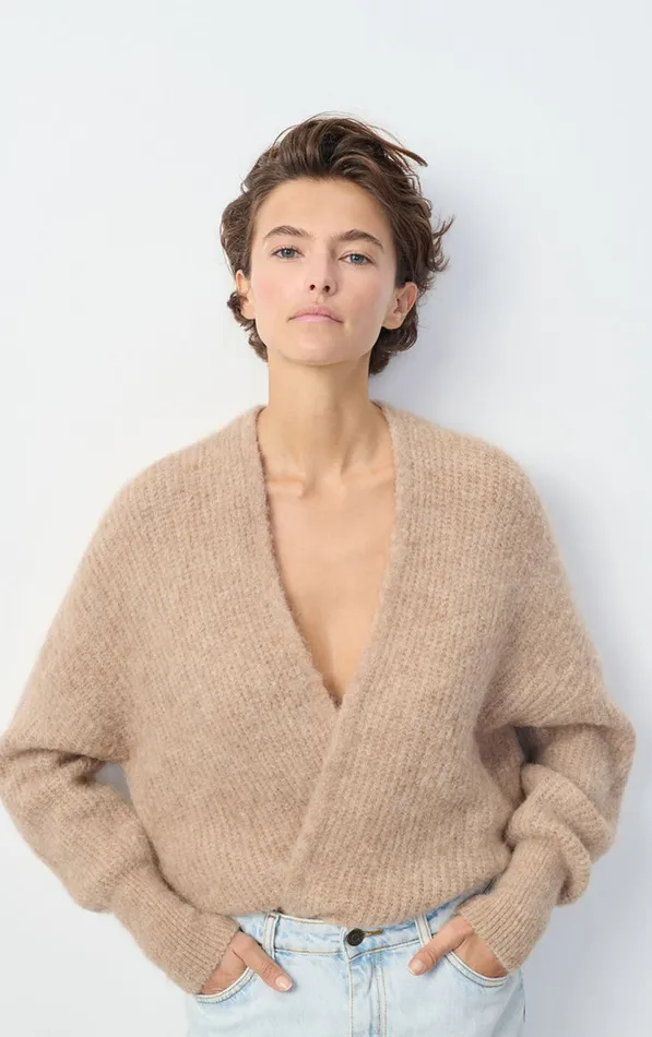 American Vintage Jumpers and Cardigans Women Cardigan East Melange Beige