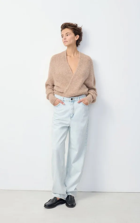 American Vintage Jumpers and Cardigans Women Cardigan East Melange Beige American Vintage Jumpers and Cardigans Women Cardigan East Melange Beige