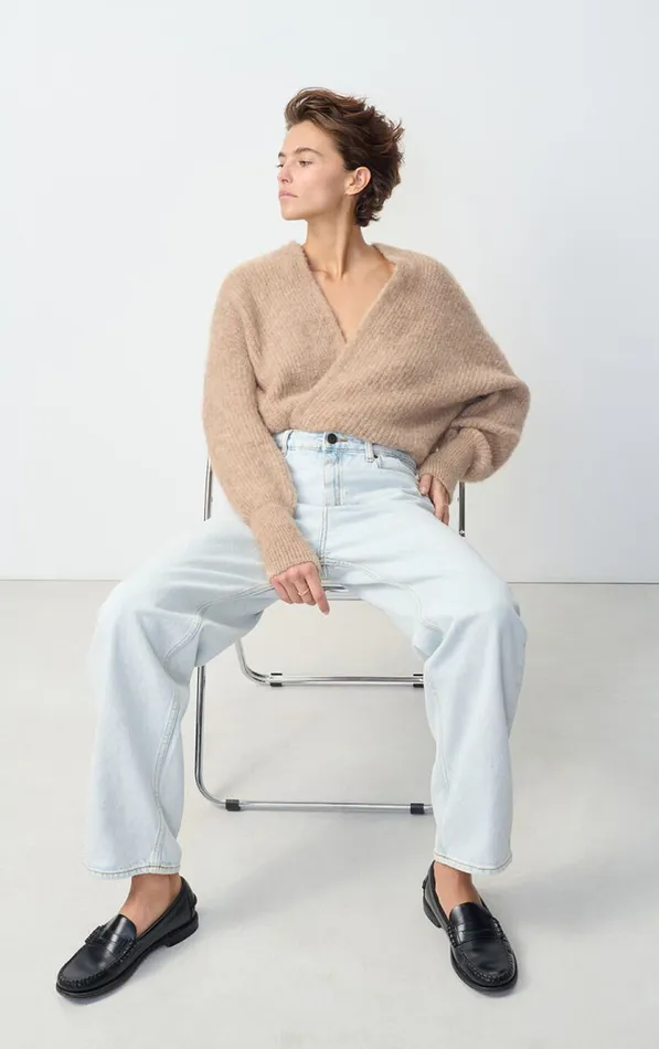 American Vintage Jumpers and Cardigans Women Cardigan East Melange Beige American Vintage Jumpers and Cardigans Women Cardigan East Melange Beige
