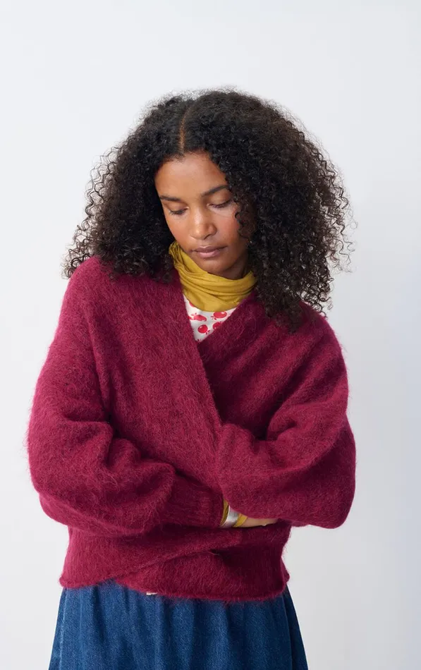 American Vintage Jumpers and Cardigans Women Cardigan Nuny Burgundy Melange