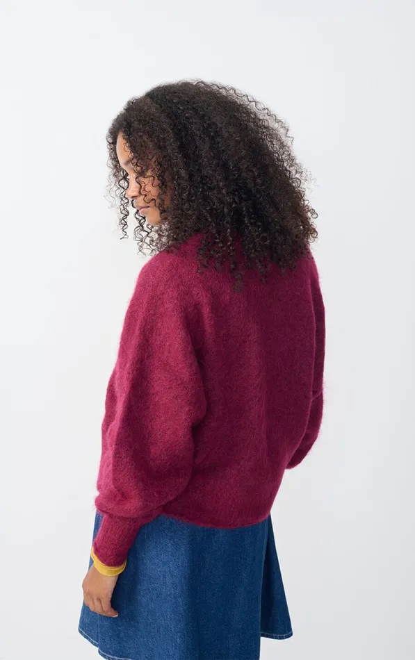 American Vintage Jumpers and Cardigans Women Cardigan Nuny Burgundy Melange American Vintage Jumpers and Cardigans Women Cardigan Nuny Burgundy Melange