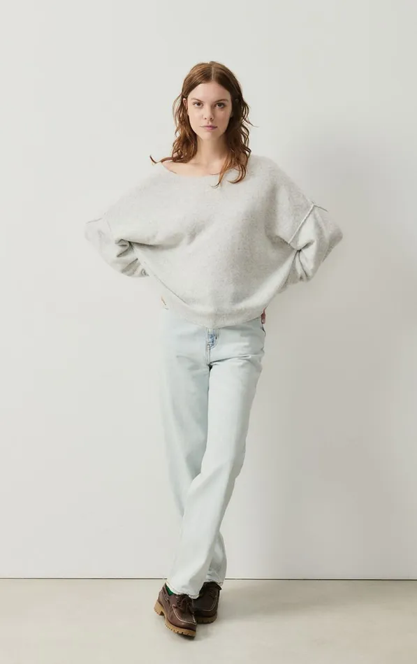 American Vintage Jumpers and Cardigans Women Jumper Damsville Heather Grey American Vintage Jumpers and Cardigans Women Jumper Damsville Heather Grey