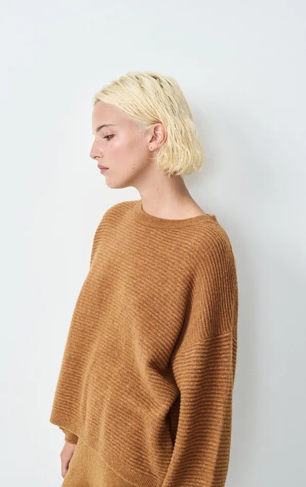 American Vintage Jumpers and Cardigans Women Jumper Raxow Brunette Melange American Vintage Jumpers and Cardigans Women Jumper Raxow Brunette Melange