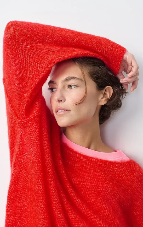 American Vintage Jumpers and Cardigans Women Jumper Yanbay Melange Flamenco American Vintage Jumpers and Cardigans Women Jumper Yanbay Melange Flamenco