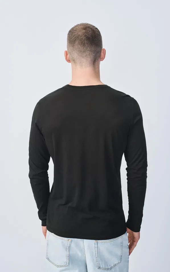 American Vintage Long Sleeve TShirts Men TShirt Decatur Black American Vintage Long Sleeve TShirts Men TShirt Decatur Black