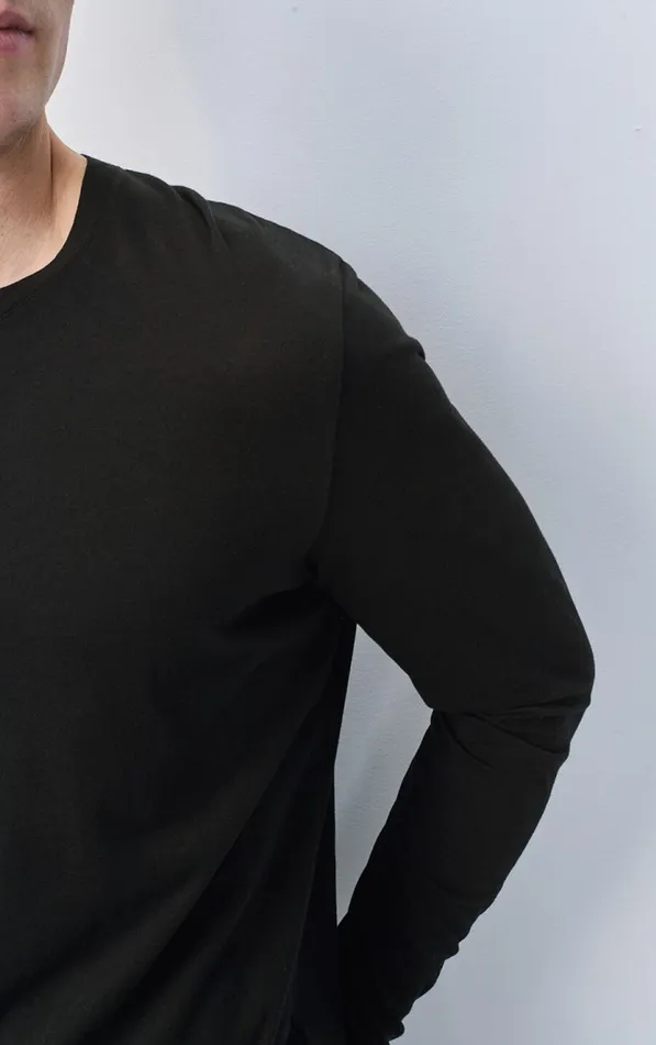American Vintage Long Sleeve TShirts Men TShirt Decatur Black American Vintage Long Sleeve TShirts Men TShirt Decatur Black
