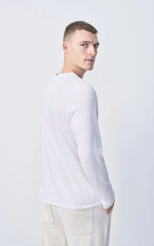 American Vintage Long Sleeve TShirts Men TShirt Decatur White American Vintage Long Sleeve TShirts Men TShirt Decatur White