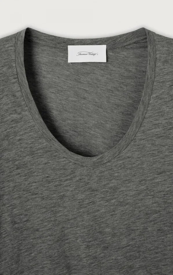 American Vintage Long Sleeve TShirts Women TShirt Jacksonville Melange Charcoal