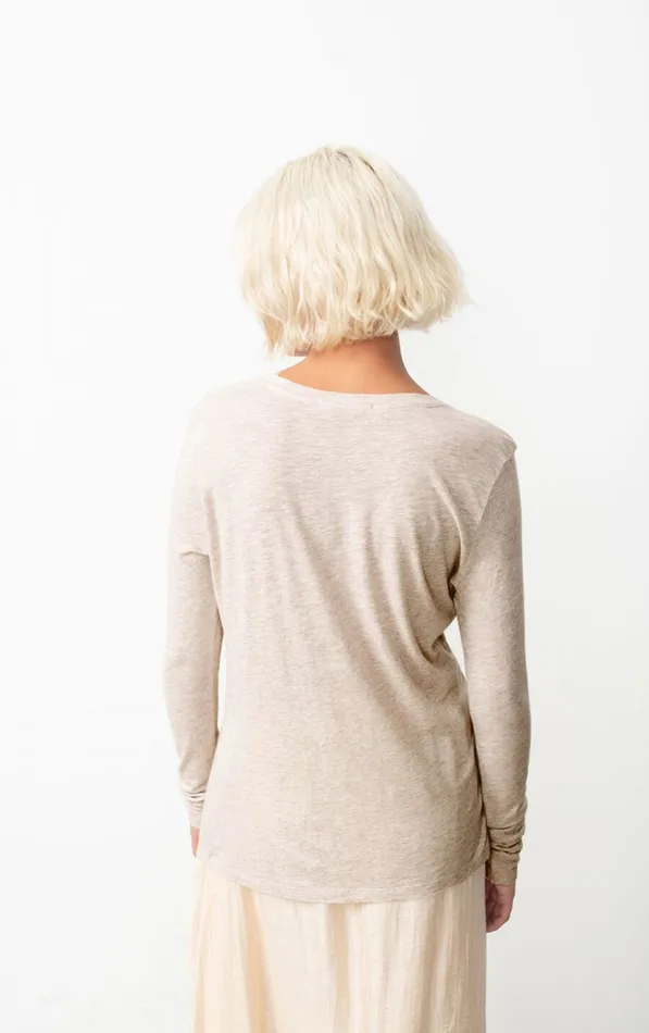 American Vintage Long Sleeve TShirts Women TShirt Jacksonville Melange Cream