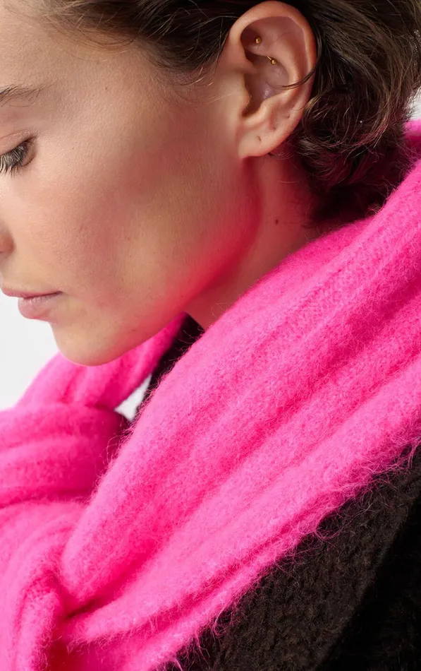American Vintage Scarves And Shawls WomenMen Scarf Vitow Neon Pink Melange