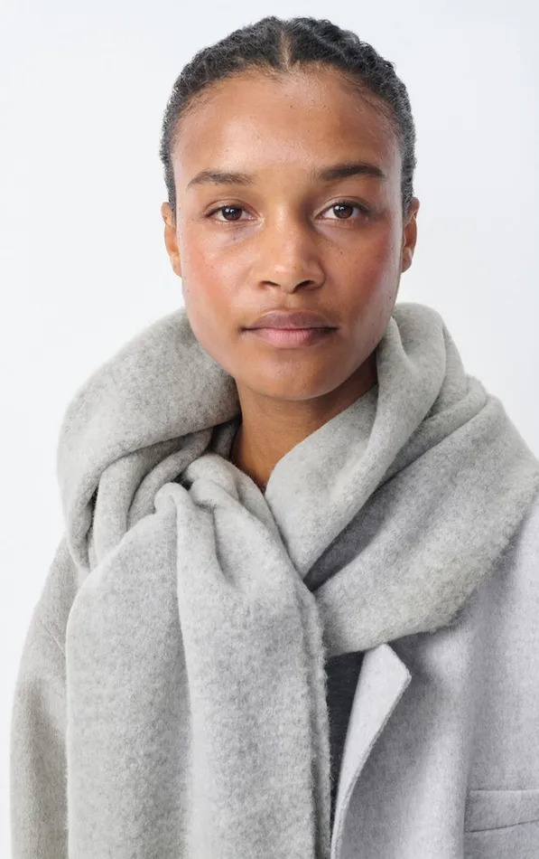 American Vintage Scarves And Shawls WomenMen Scarf Zinaco Grey Black Melange American Vintage Scarves And Shawls WomenMen Scarf Zinaco Grey Black Melange