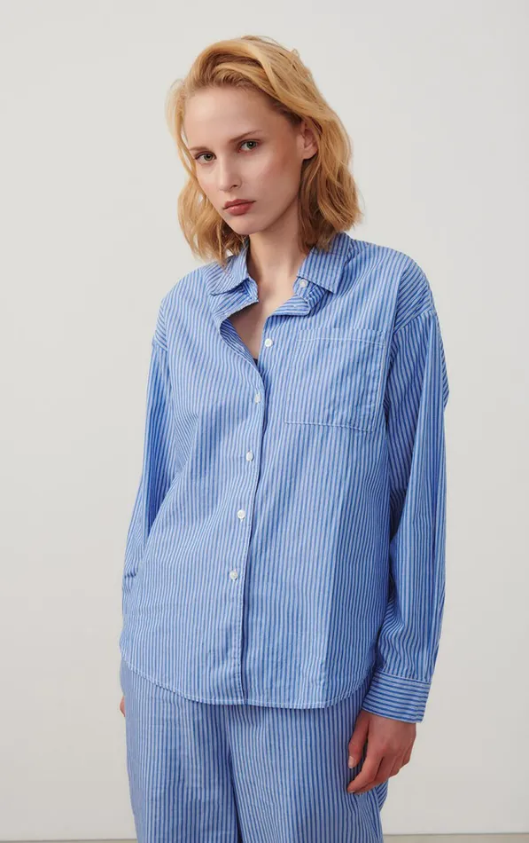 American Vintage Shirts Women Shirt Zatybay Aqua Stripes