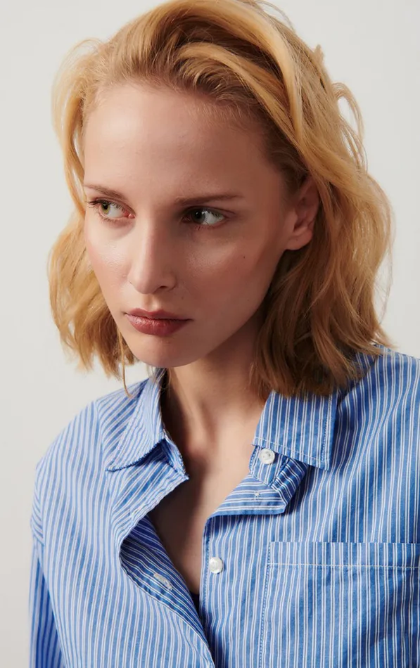 American Vintage Shirts Women Shirt Zatybay Aqua Stripes