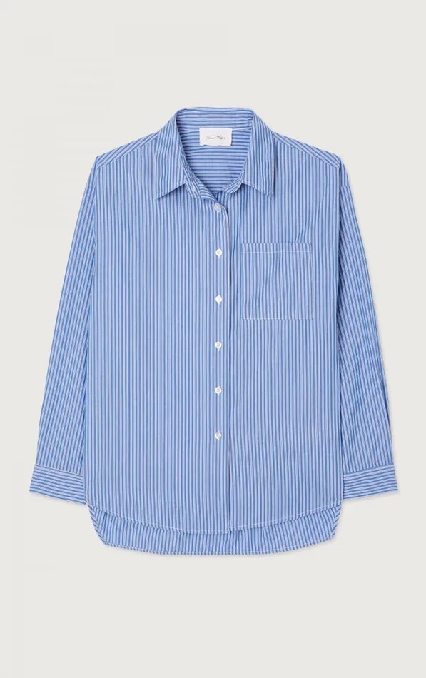 American Vintage Shirts Women Shirt Zatybay Aqua Stripes