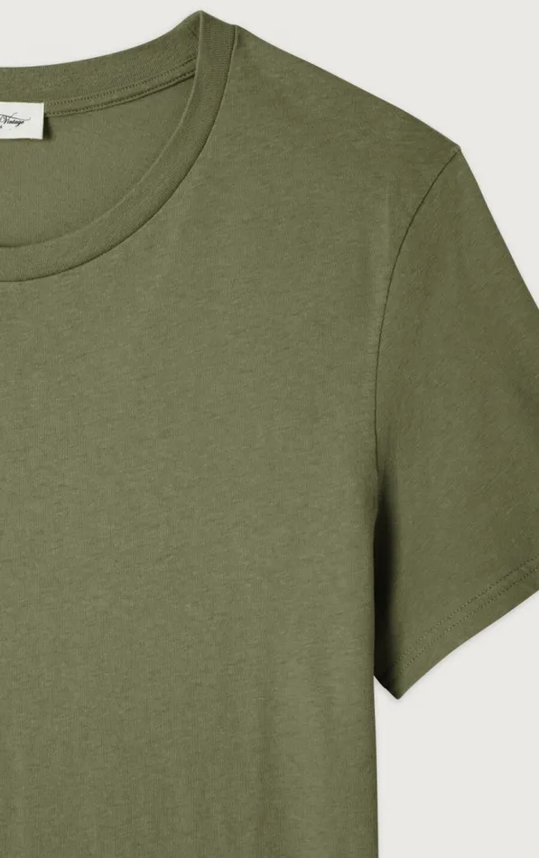 American Vintage Short Sleeve TShirts Men TShirt Gamipy Khaki American Vintage Short Sleeve TShirts Men TShirt Gamipy Khaki