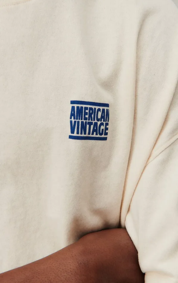 American Vintage Short Sleeve TShirts Men TShirt Ykobow Ecru