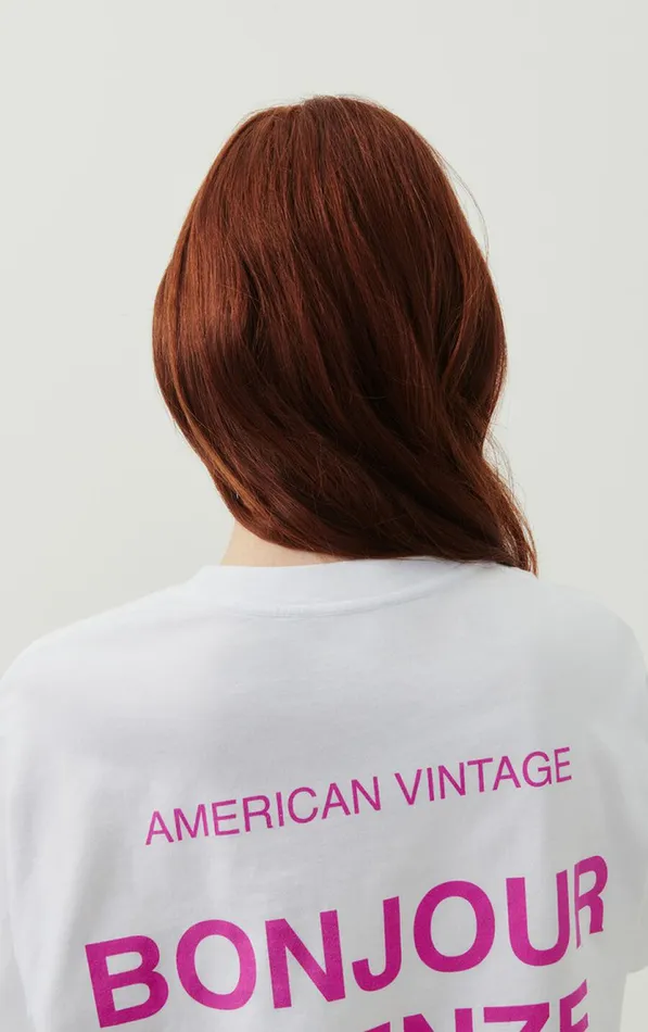 American Vintage Short Sleeve TShirts WomenMen TShirt Firenze White American Vintage Short Sleeve TShirts WomenMen TShirt Firenze White