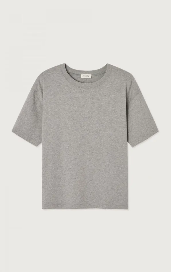 American Vintage Short Sleeve TShirts Women TShirt Fizvalley Heather Grey