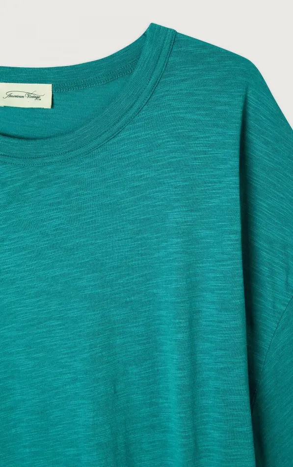 American Vintage Short Sleeve TShirts Women TShirt Jacksonville Emerald Melange