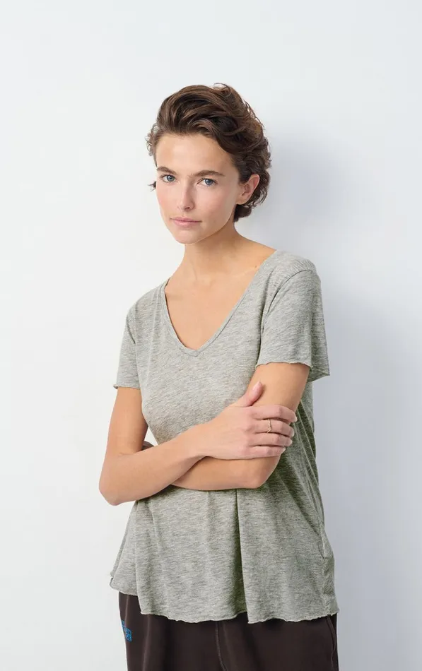 American Vintage Short Sleeve TShirts Women TShirt Jacksonville Heather Grey